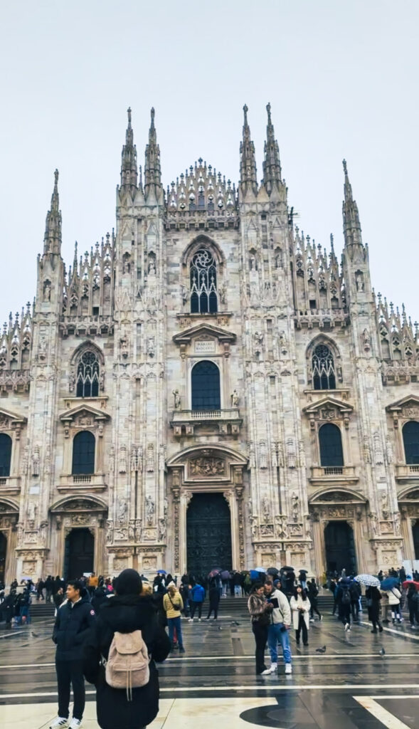 View of Duomo Cathedral from Piazza del Duomo